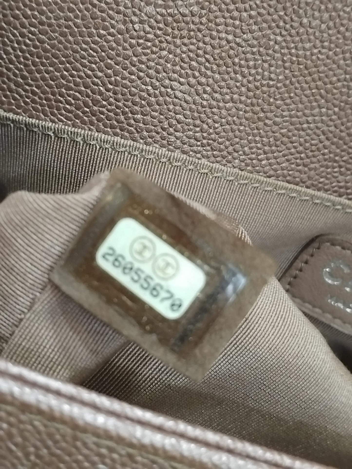 Chanel Le Boy Rose Gold Old Medium Caviar Series 26