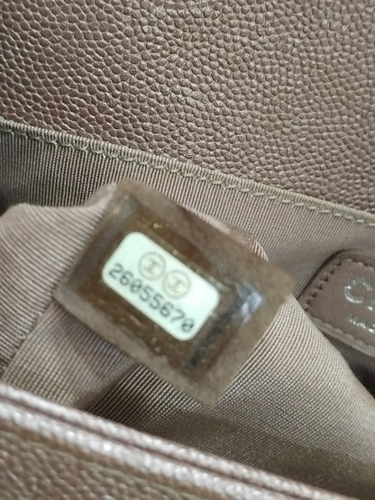 Chanel Le Boy Rose Gold Old Medium Caviar Series 26
