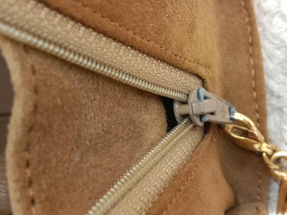 Chanel Vintage Suede Moon Bag Series 1