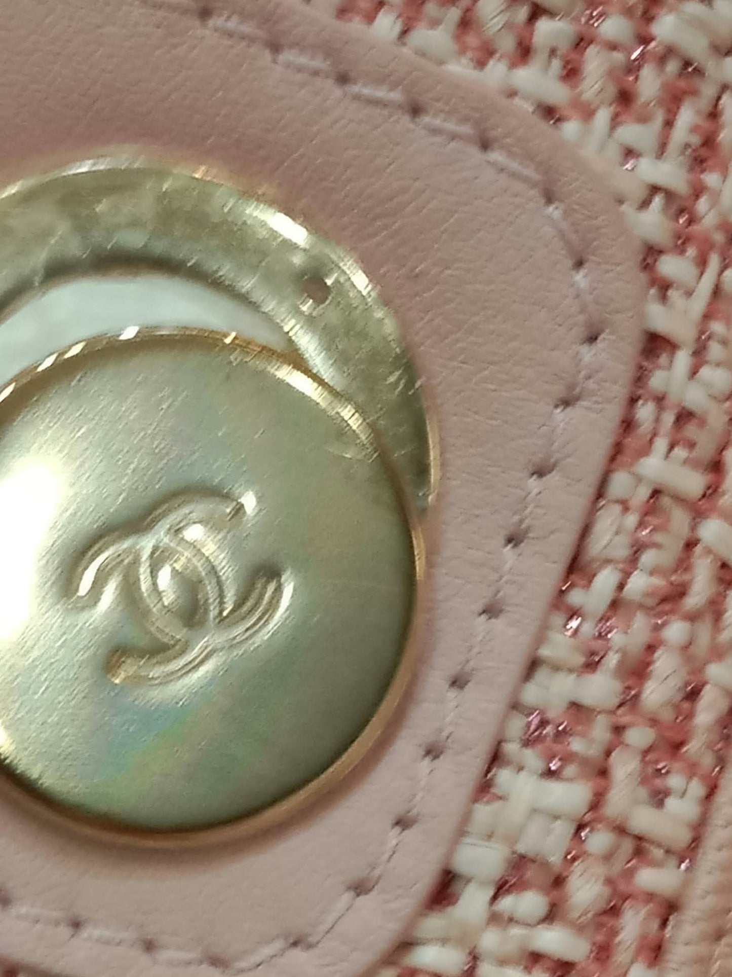 Chanel Deauville Tote Tweed Pink Microchipped