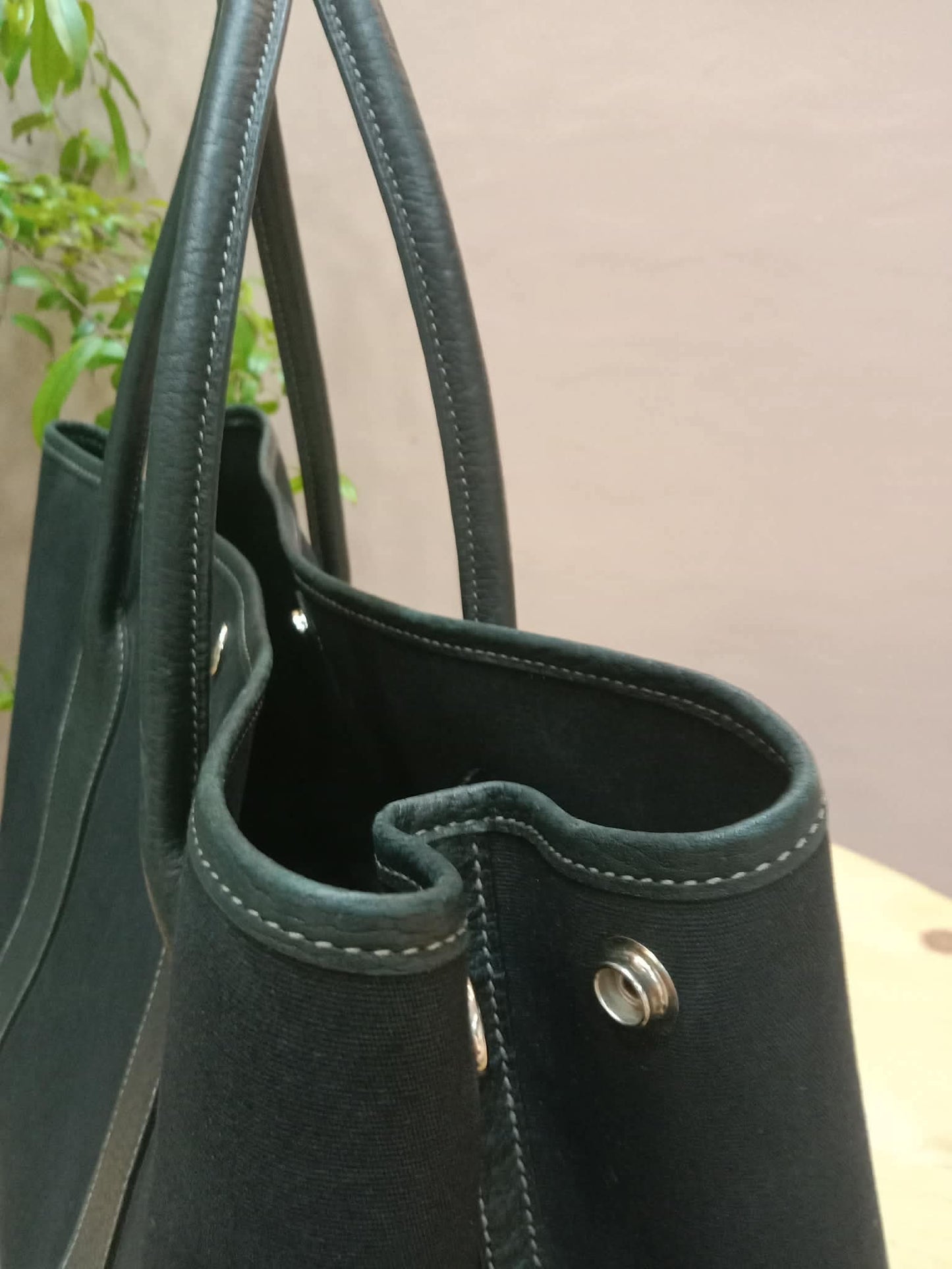 Hermes GPT 36 Canvas/Leather Black