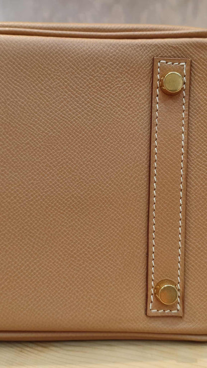 Hermes Birkin 30 Bicolor Gold/Biscuit Epsom Stamp G Square 2003 GHW