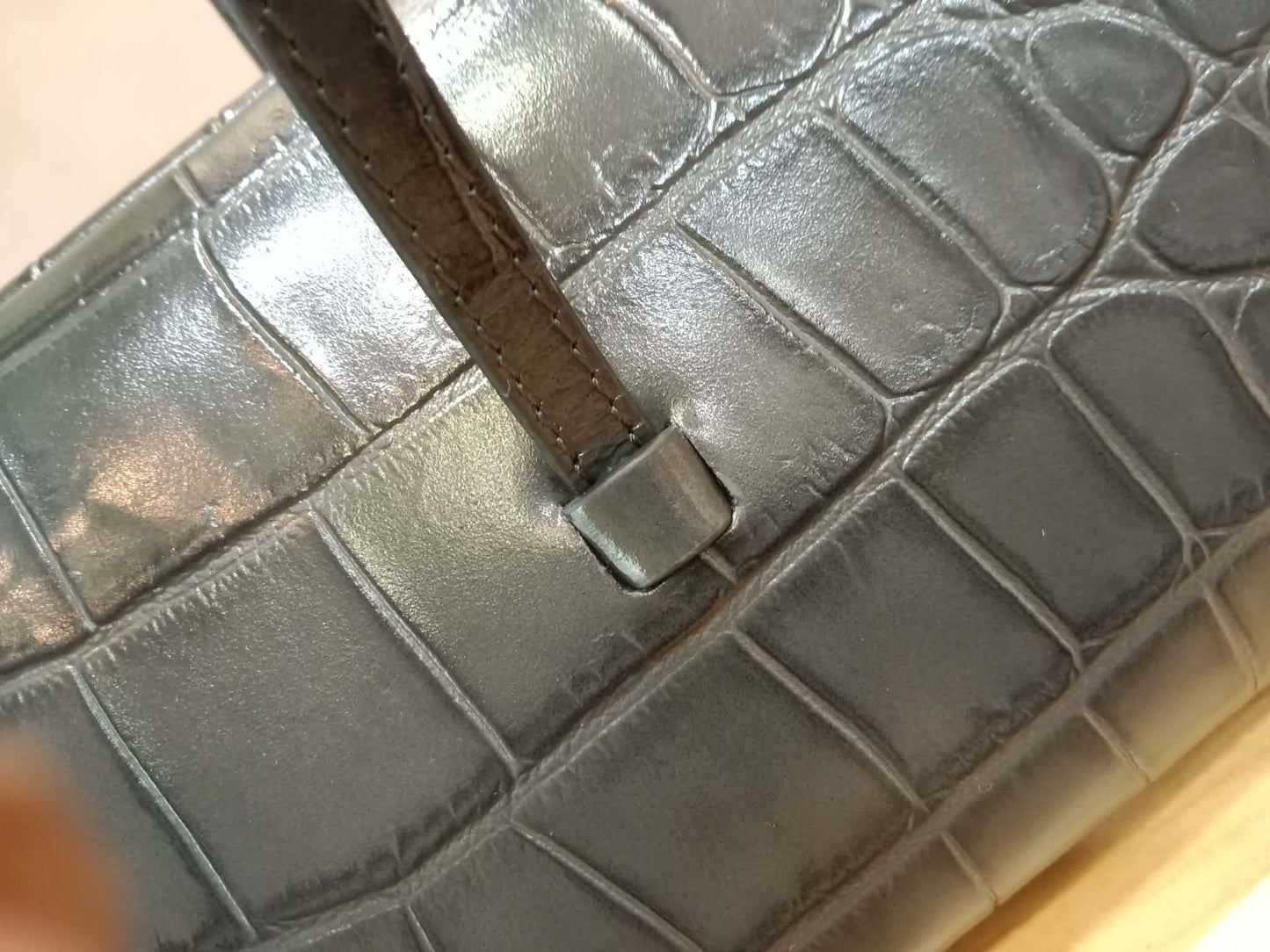 Chanel Crocodile Embossed Calfskin Clutch with Leather Strap Microchipped