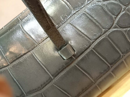 Chanel Crocodile Embossed Calfskin Clutch with Leather Strap Microchipped