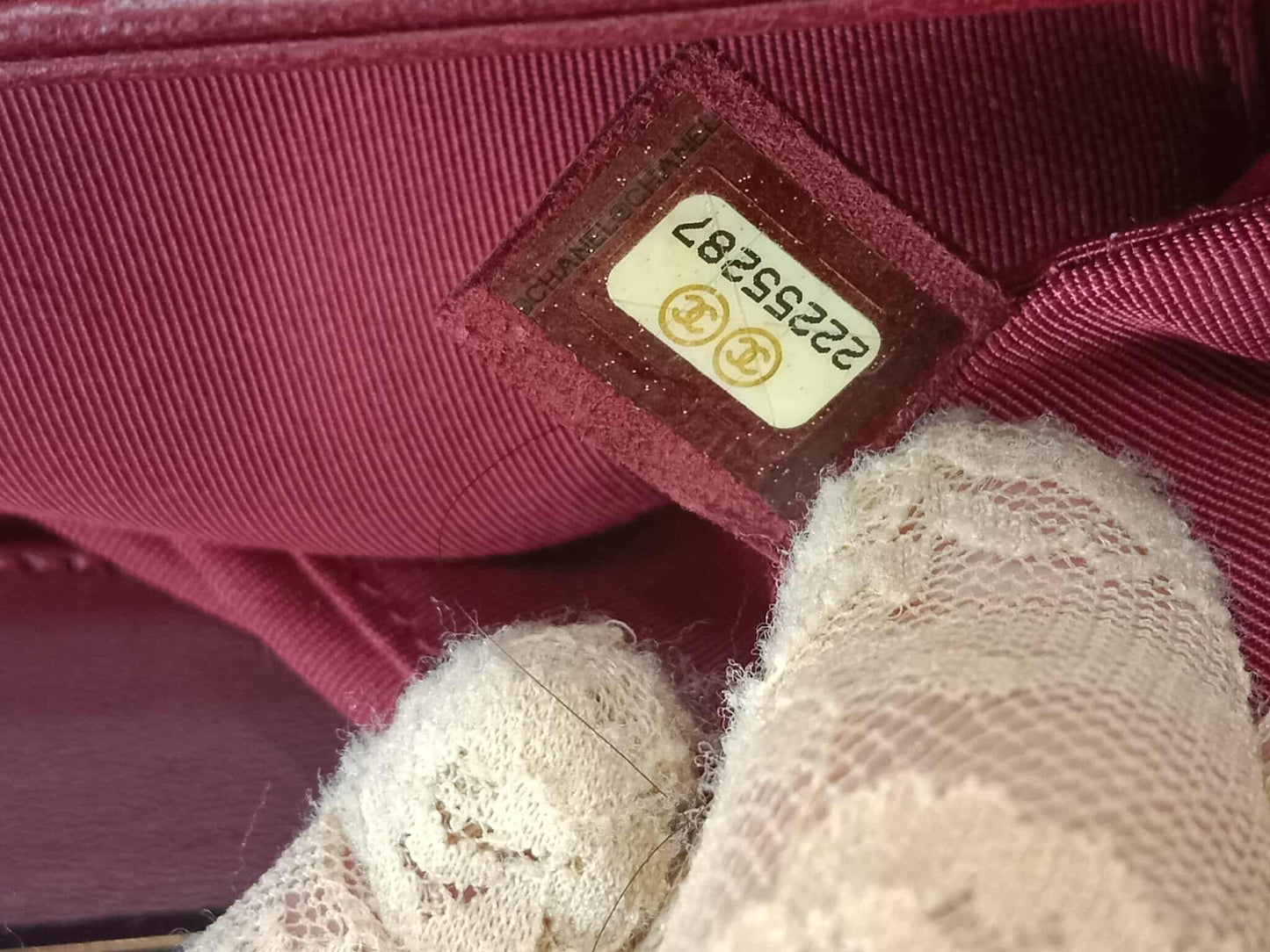 Chanel Boy Flap New Medium Burgundy Lambskin Series 22