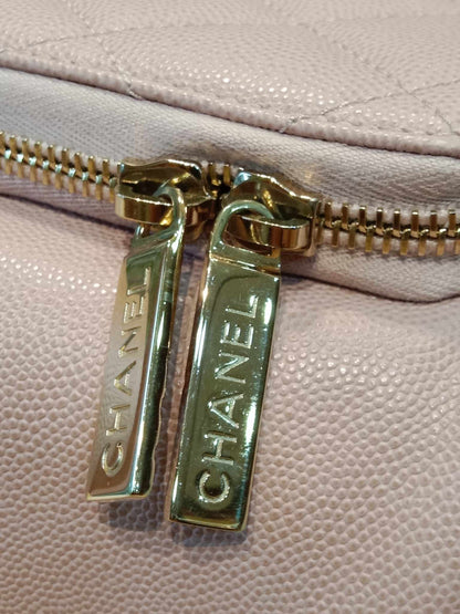 Chanel Quilted Caviar Business Affinity Light Pink Backpack Series 25
