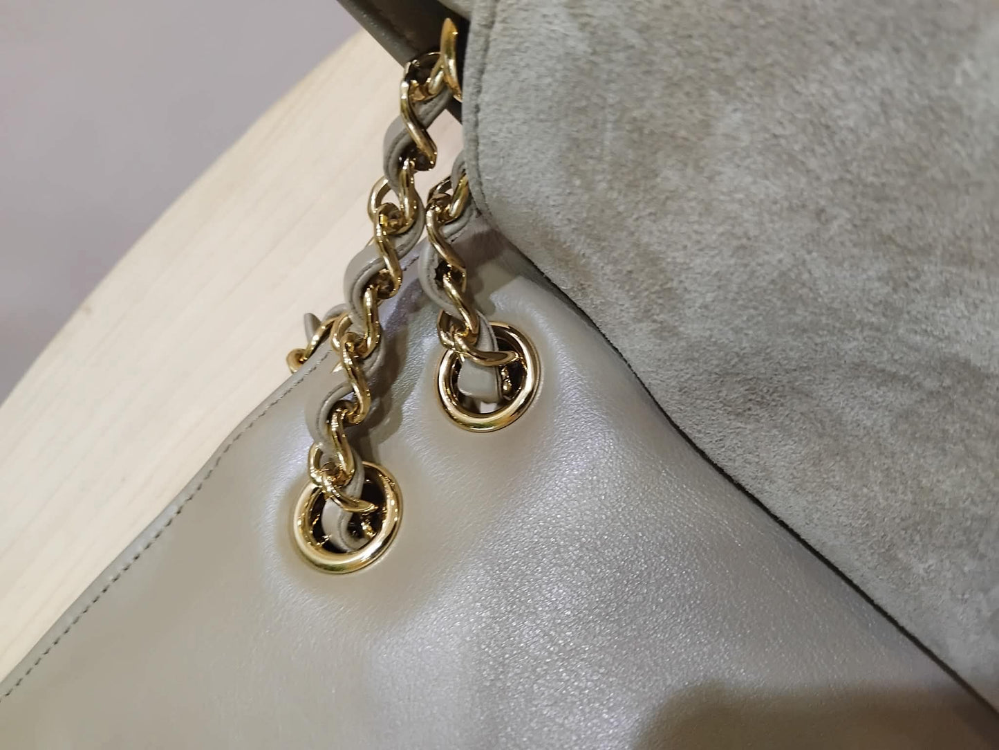 Chanel XXL Flap in Dark Beige Suede Microchipped