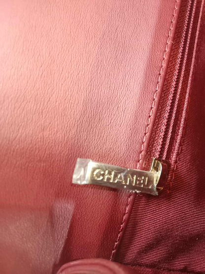Chanel Boy Flap New Medium Burgundy Lambskin Series 22