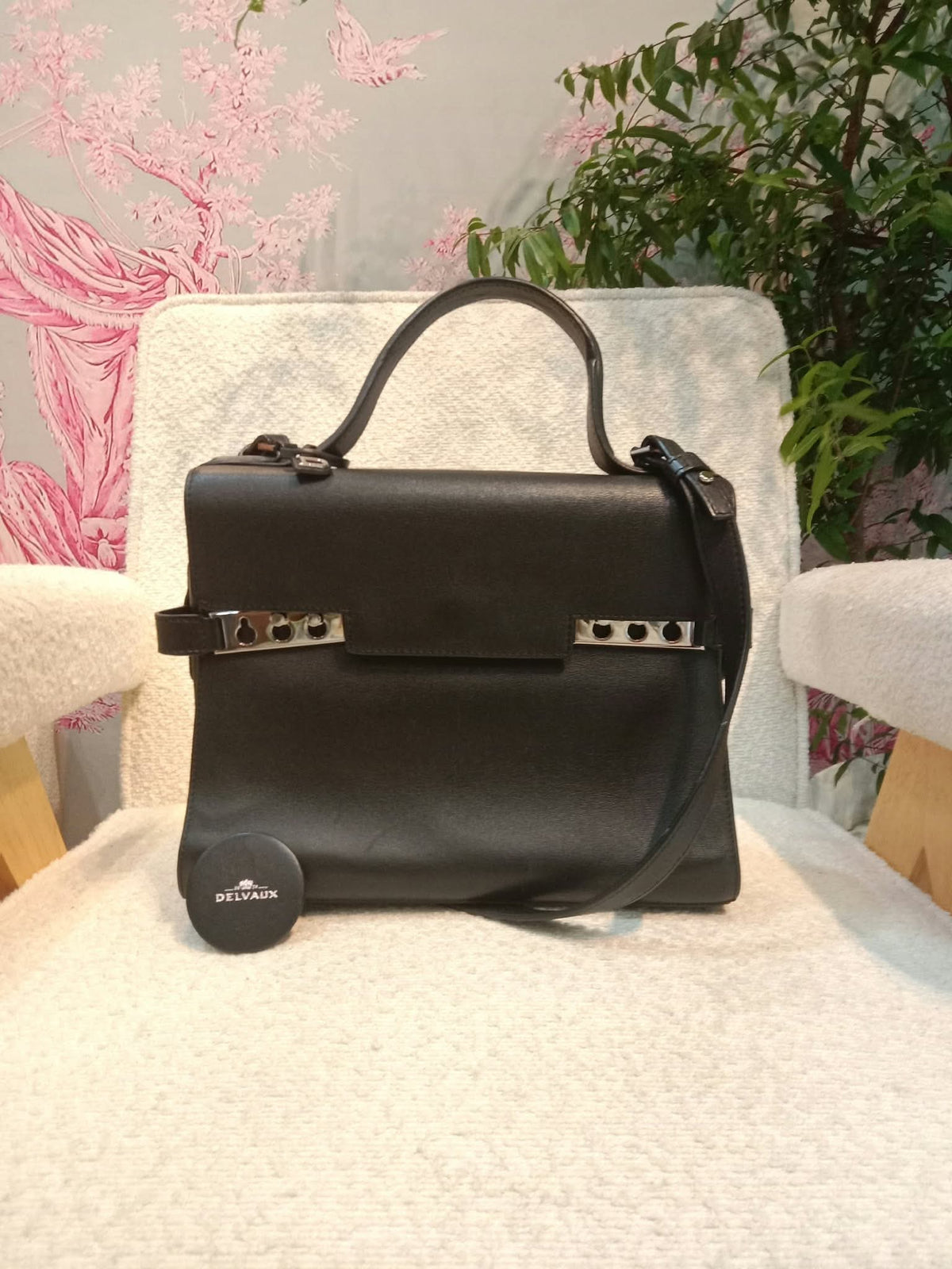 Delvaux Tempete Handbag Black MM