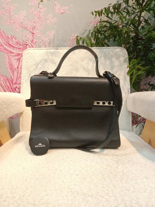 Delvaux Tempete Handbag Black MM