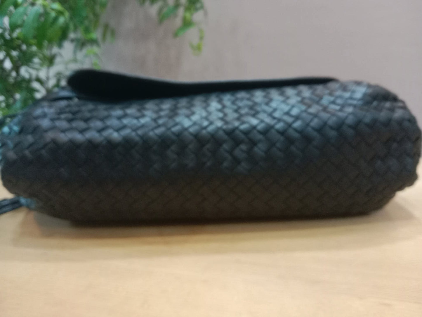 Bottega Veneta Intrecciato Messenger Bag Black