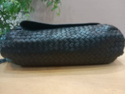 Bottega Veneta Intrecciato Messenger Bag Black