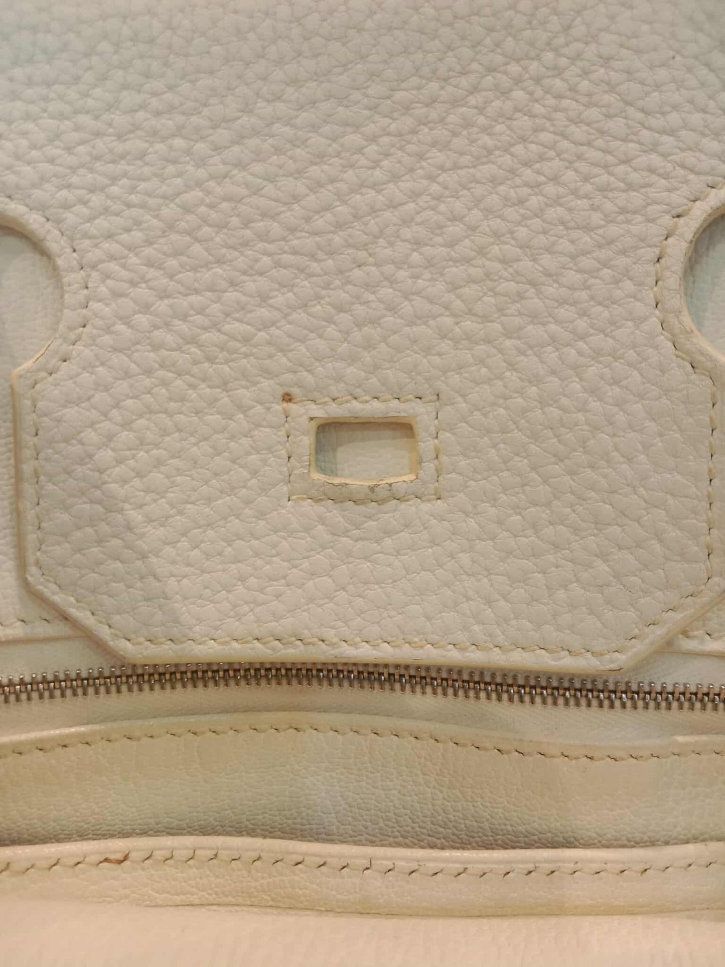 Hermes Birkin 35 White Clemence Stamp N Square 2010