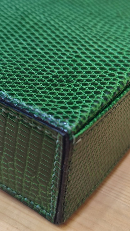 Hermes Lizard Green Vintage Bag Stamp O Circle 1985