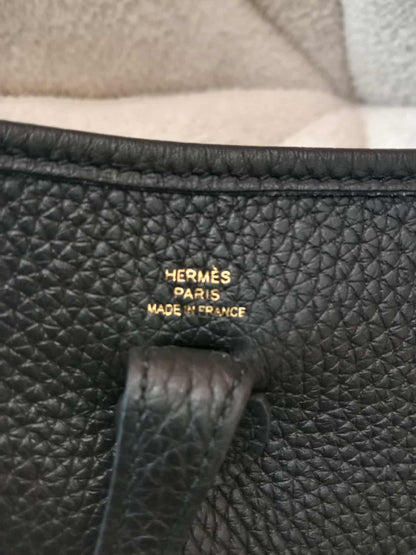 Hermes Mini Evelyne Noir Clemence Stamp U 2022