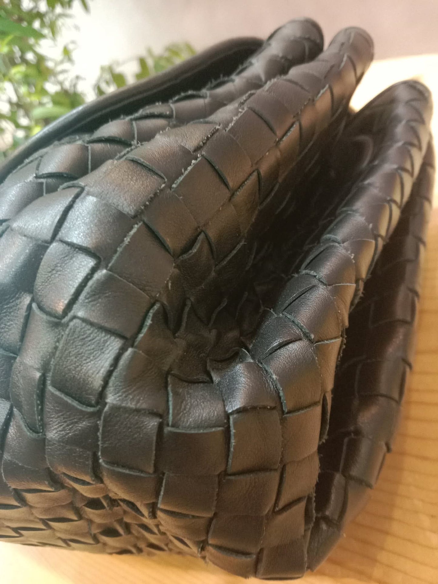 Bottega Veneta Intrecciato Messenger Bag Black