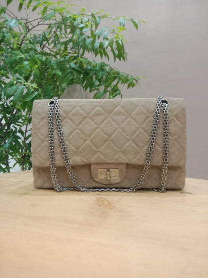 Chanel 2.55 Reissue Flap Bag Beige Suede Series 10