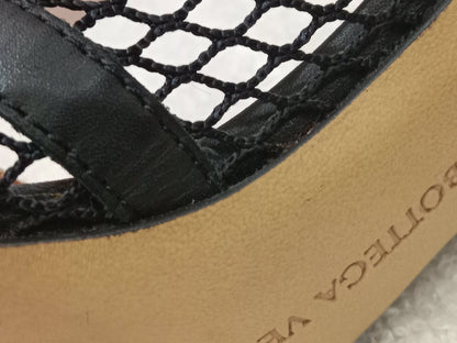 Bottega Veneta Stretch Pumps Black Mesh Square Toe Size 36