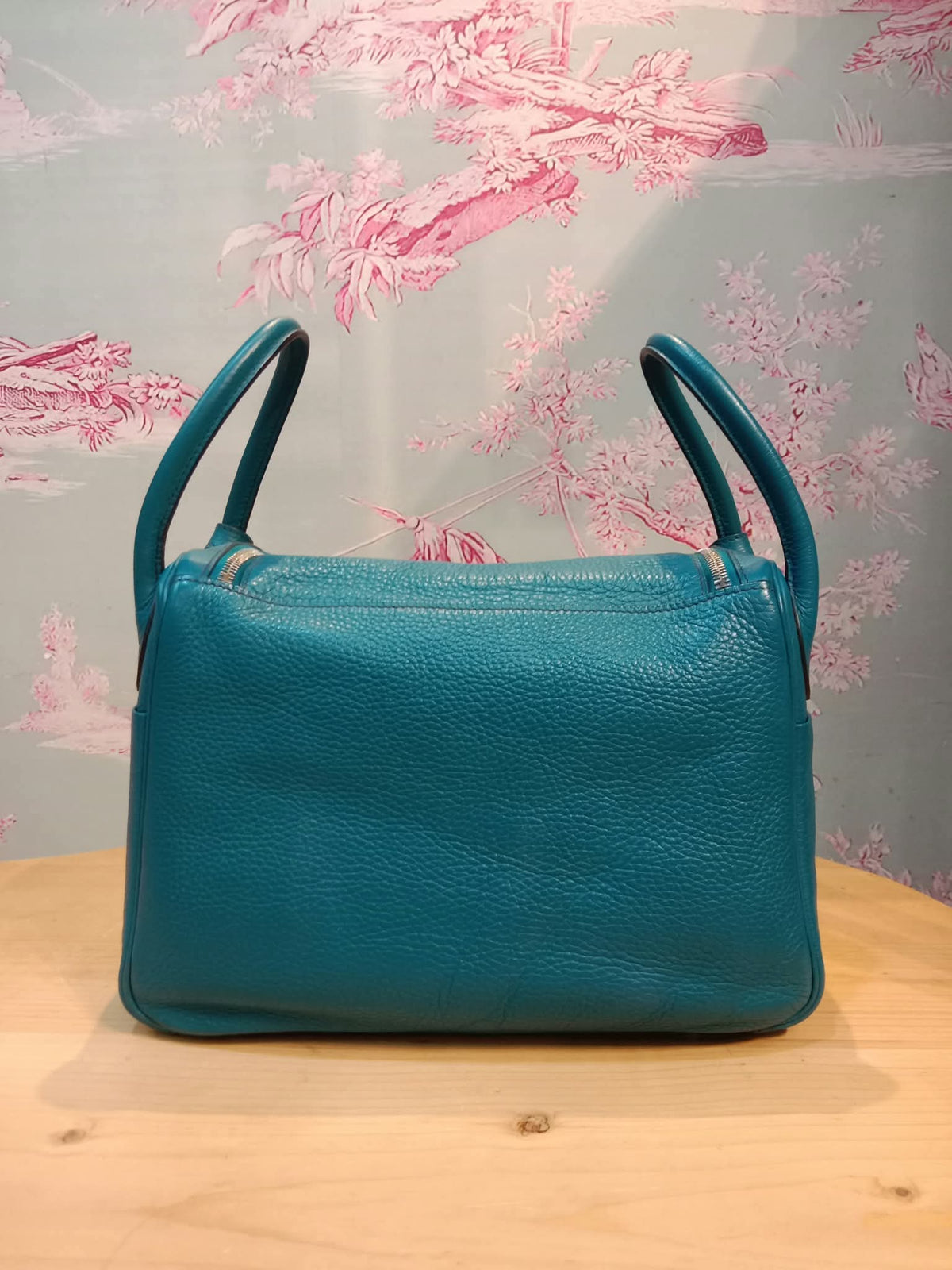 Hermes Lindy 30 Clemence Bleu Izmir Stamp R 2014
