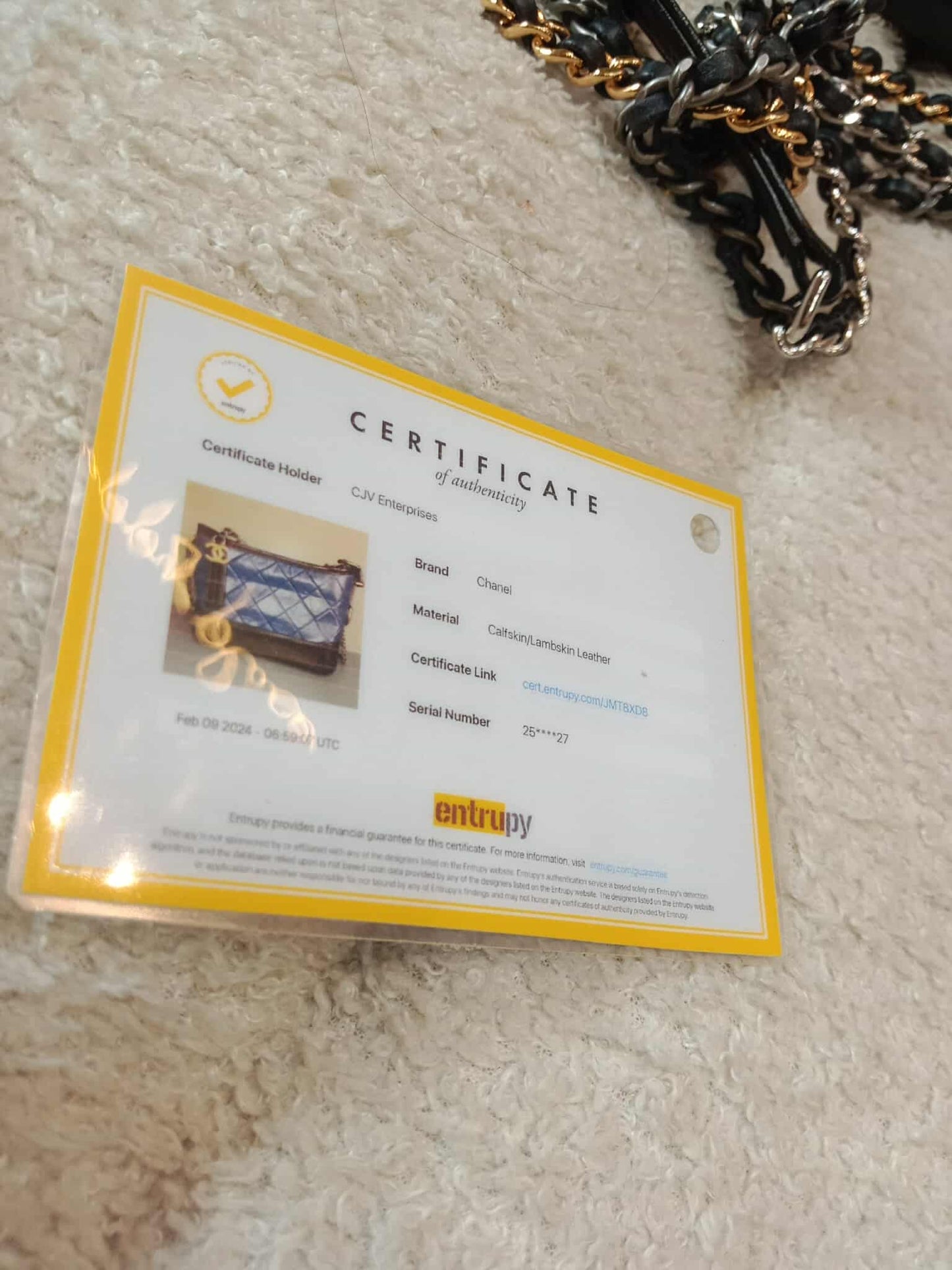 Chanel Gabrielle Small Hobo Bag in Navy/Black Calfskin Series 25