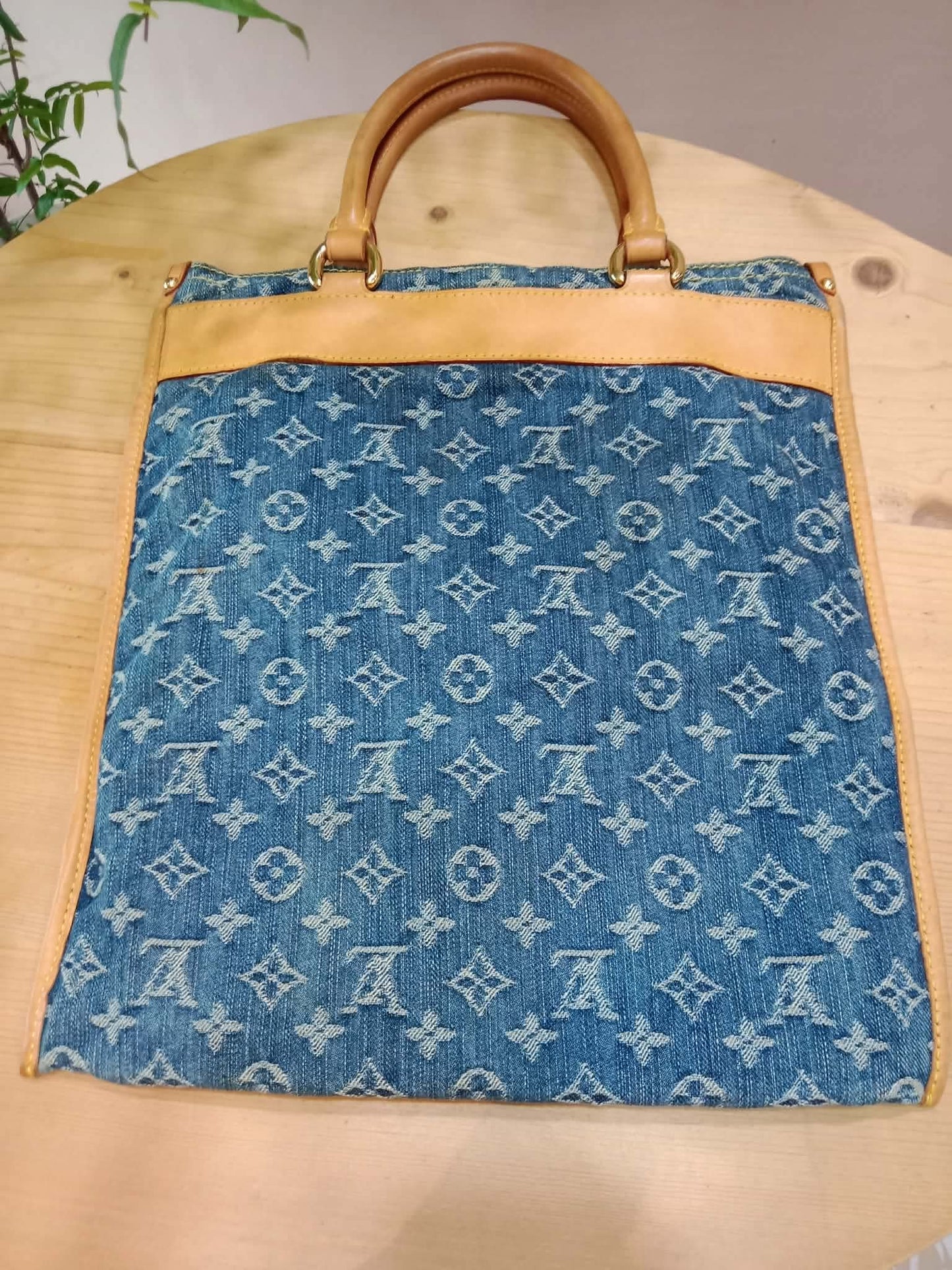 Louis Vuitton Monogram Denim Sac Plat Blue