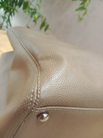 Chanel Cerf Executive Tote in Neutral Taupe Color CC Turnlock Closure Series 17