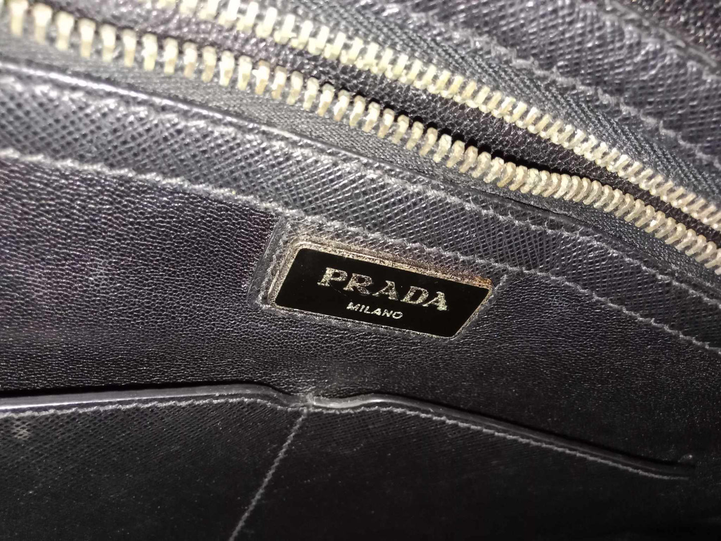 Prada Dark Green Leather Classic Laptop Bag