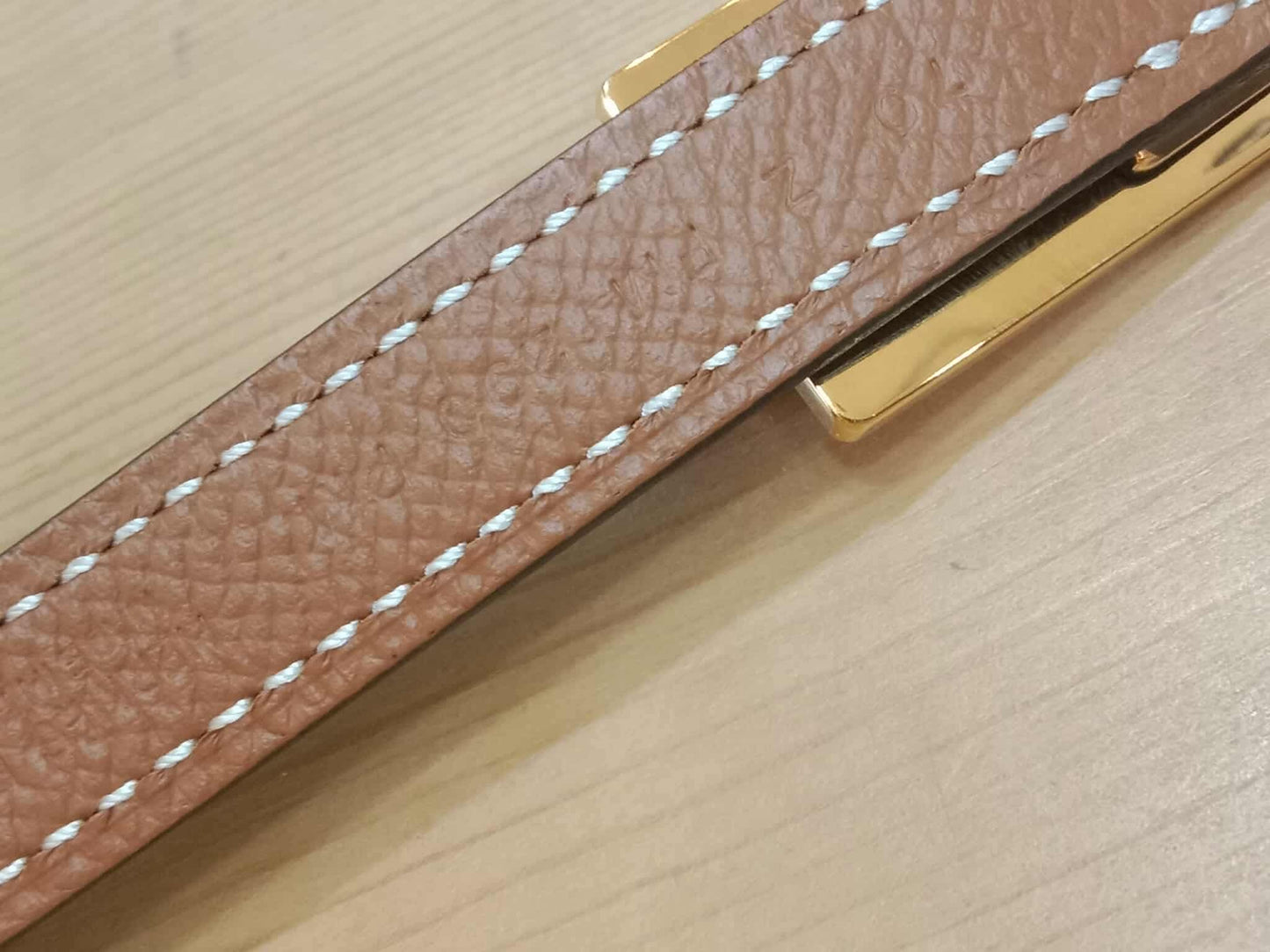 Hermes Lucky 15 Reversible Belt Swift/Epsom Gold/Noir Stamp Z 2021