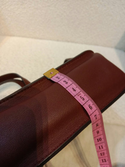 Hermes Halzan 22 Burgundy Clemence Stamp A 2017
