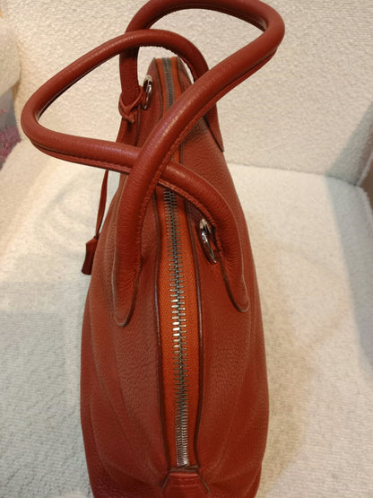 Hermes Bolide 31 Orange Clemence Stamp H Square 2004