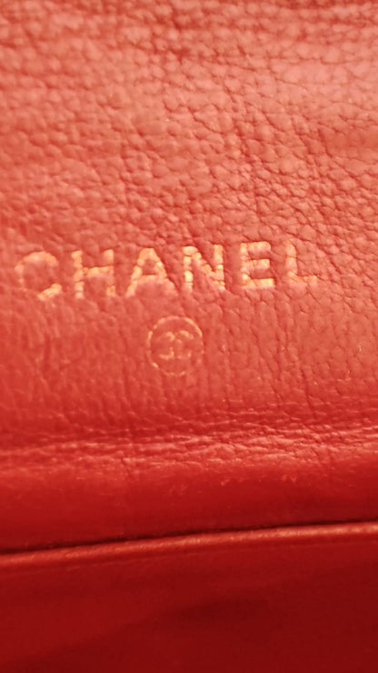 Chanel Vintage Envelope Wallet Red Lambskin Series 3