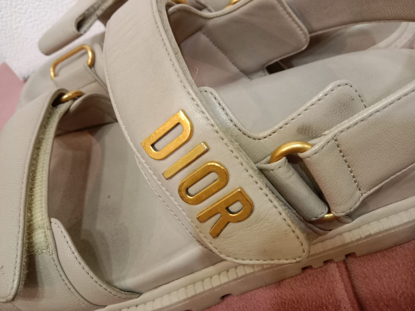 Christian Dior Dioract Sandals Beige Size 37