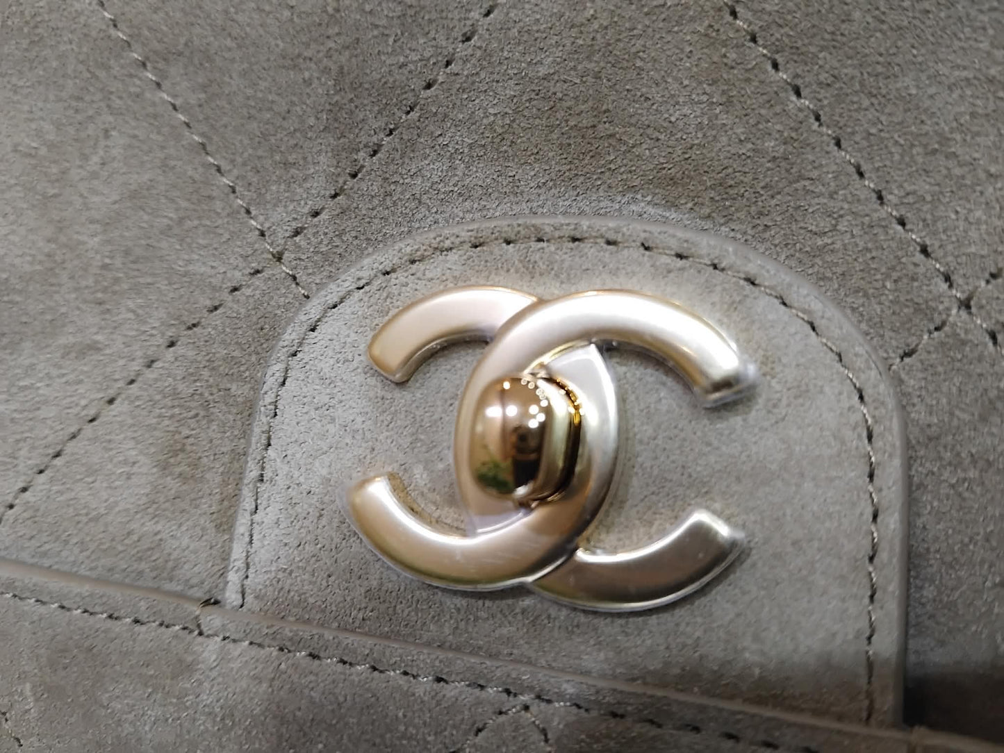 Chanel XXL Flap in Dark Beige Suede Microchipped
