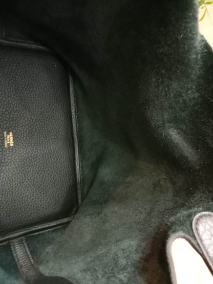 Hermes Picotin 22 Noir Clemence Stamp U 2022