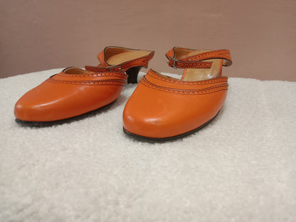 Hermes Slingback Mules Orange size 36