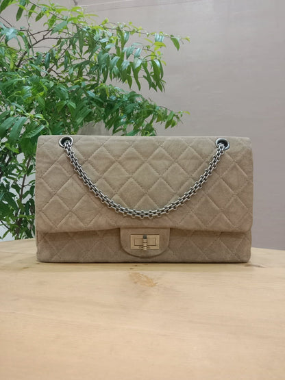 Chanel 2.55 Reissue Flap Bag Beige Suede Series 10