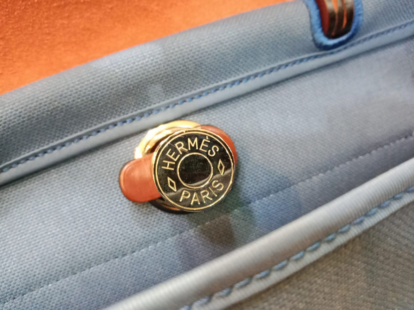 Hermes Herbag Zip 31 Bicolor Blue/Red Canvas & Leather Stamp X 2016