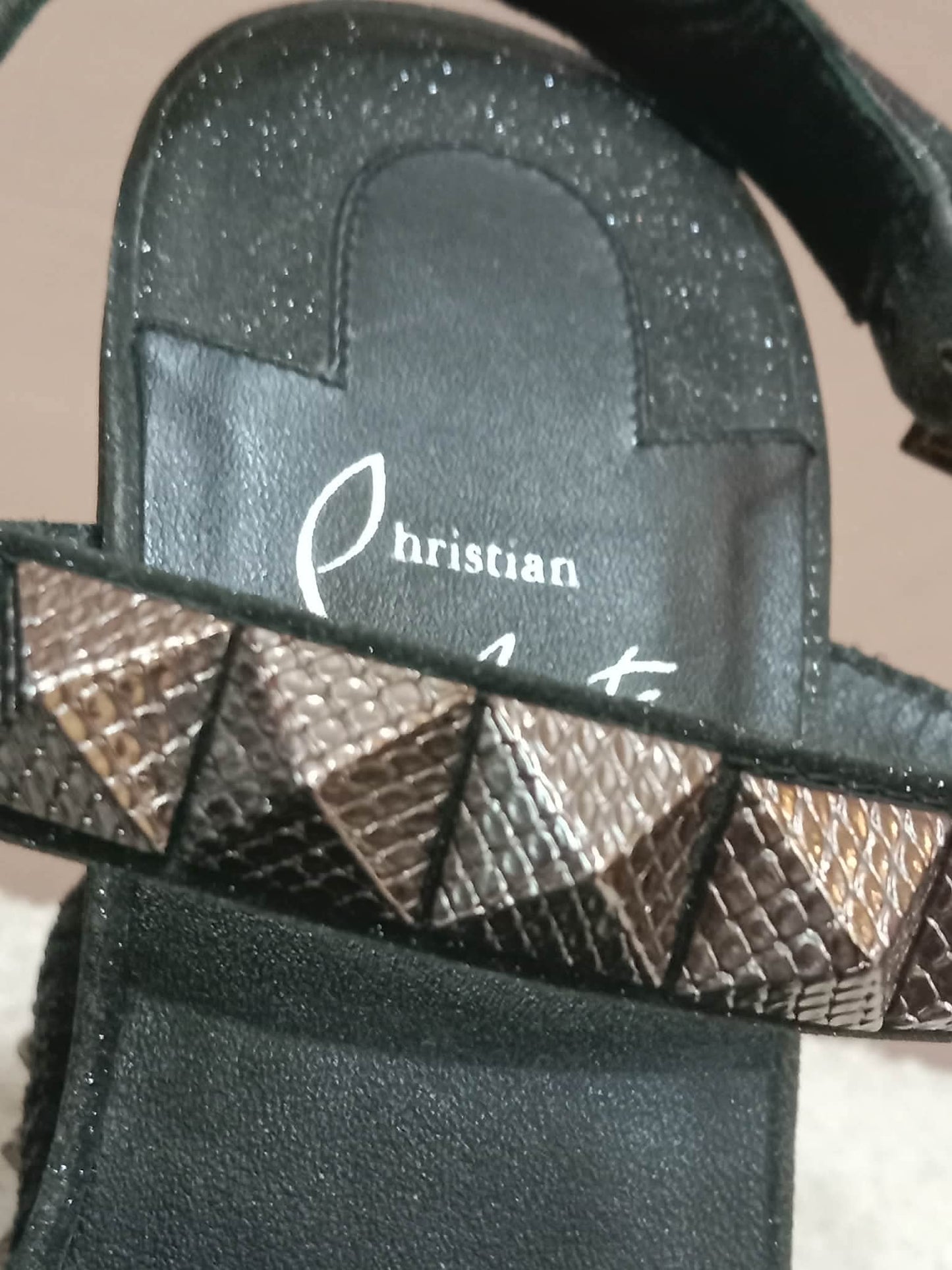 Christian Louboutin Pyraclou Wedge Black Pyramid Studs Size 36