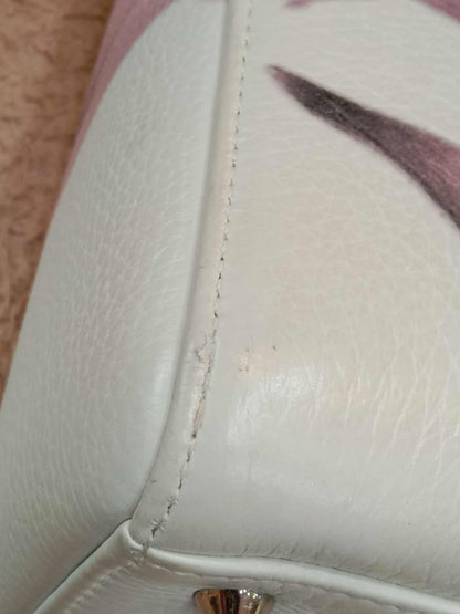 Dior White Floral Printed Lady Dior Medium