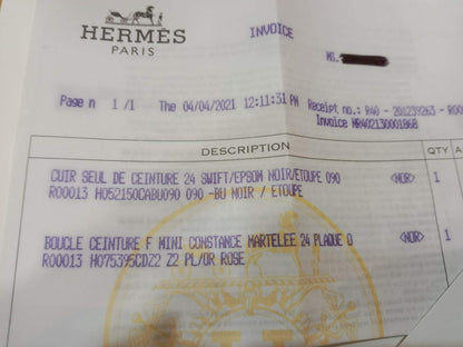 Hermes Mini Constance Reversible Belt Etoupe Stamp Z 2021