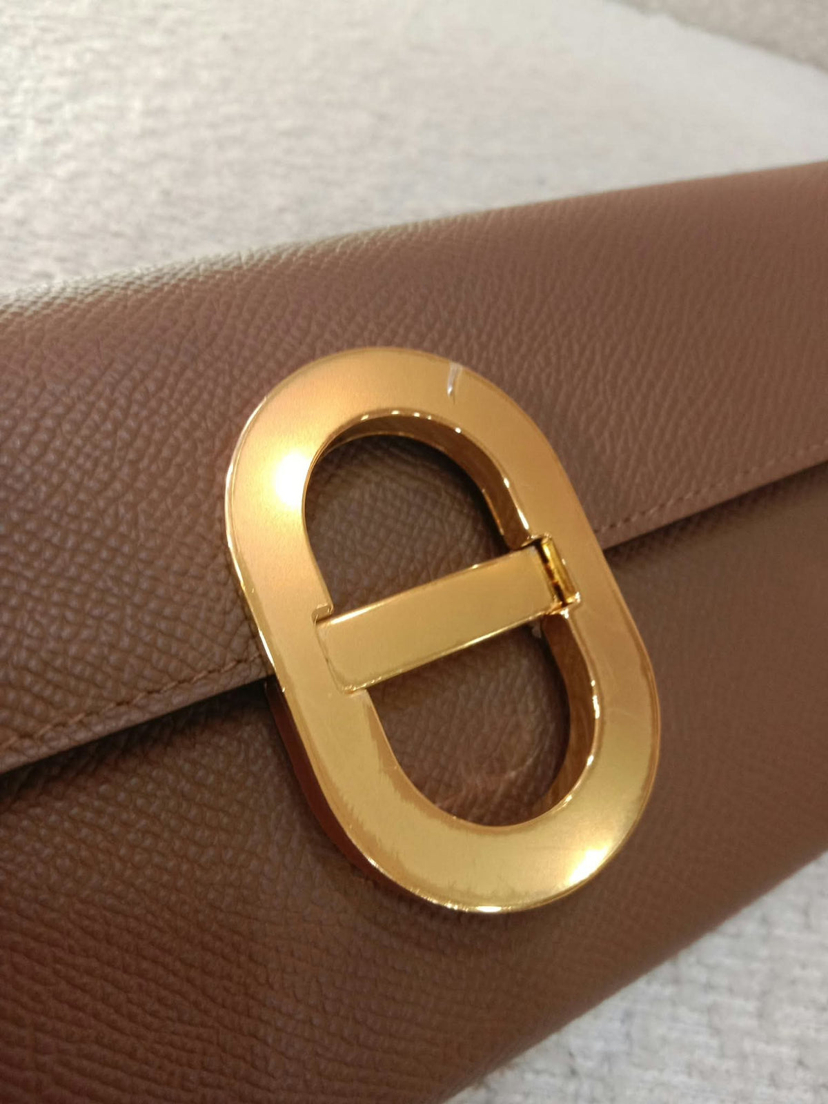 Hermes Maillon Chaine d'Ancre To Go Wallet Epsom Gold on Gold Stamp W 2024