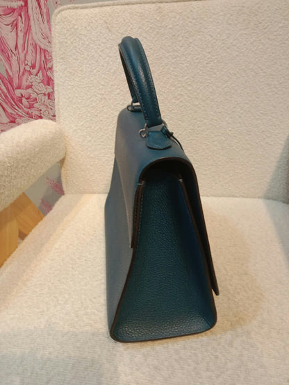 Moynat Rejane Blue Leather Bag