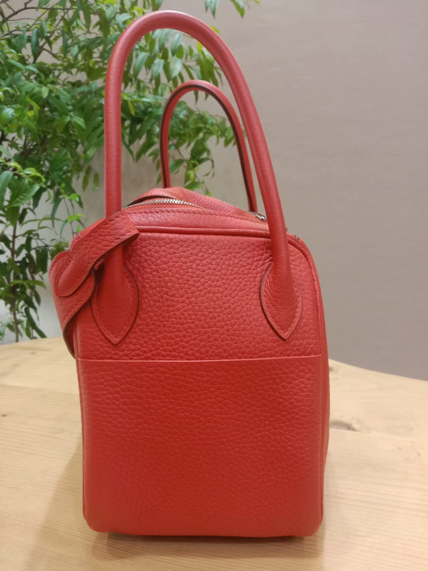 Hermes Lindy 26 Clemence Coral Red Stamp X 2016