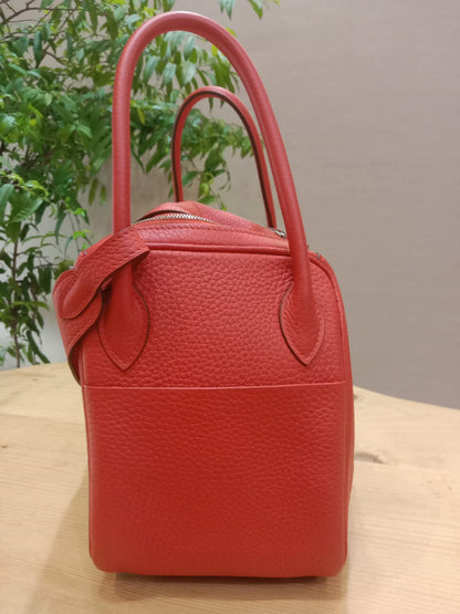 Hermes Lindy 26 Clemence Coral Red Stamp X 2016