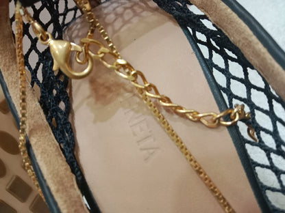 Bottega Veneta Stretch Pumps Black Mesh Square Toe Size 36