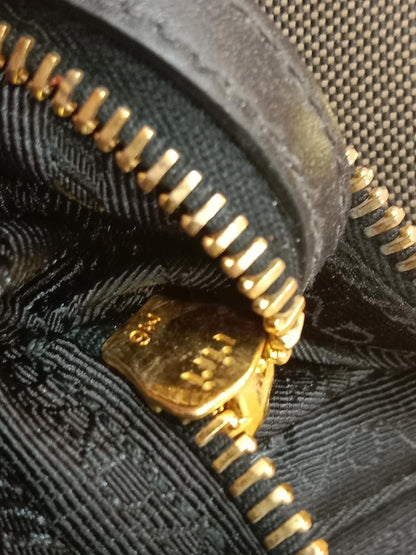 Prada Logo Jacquard Tote Corda Bruciato