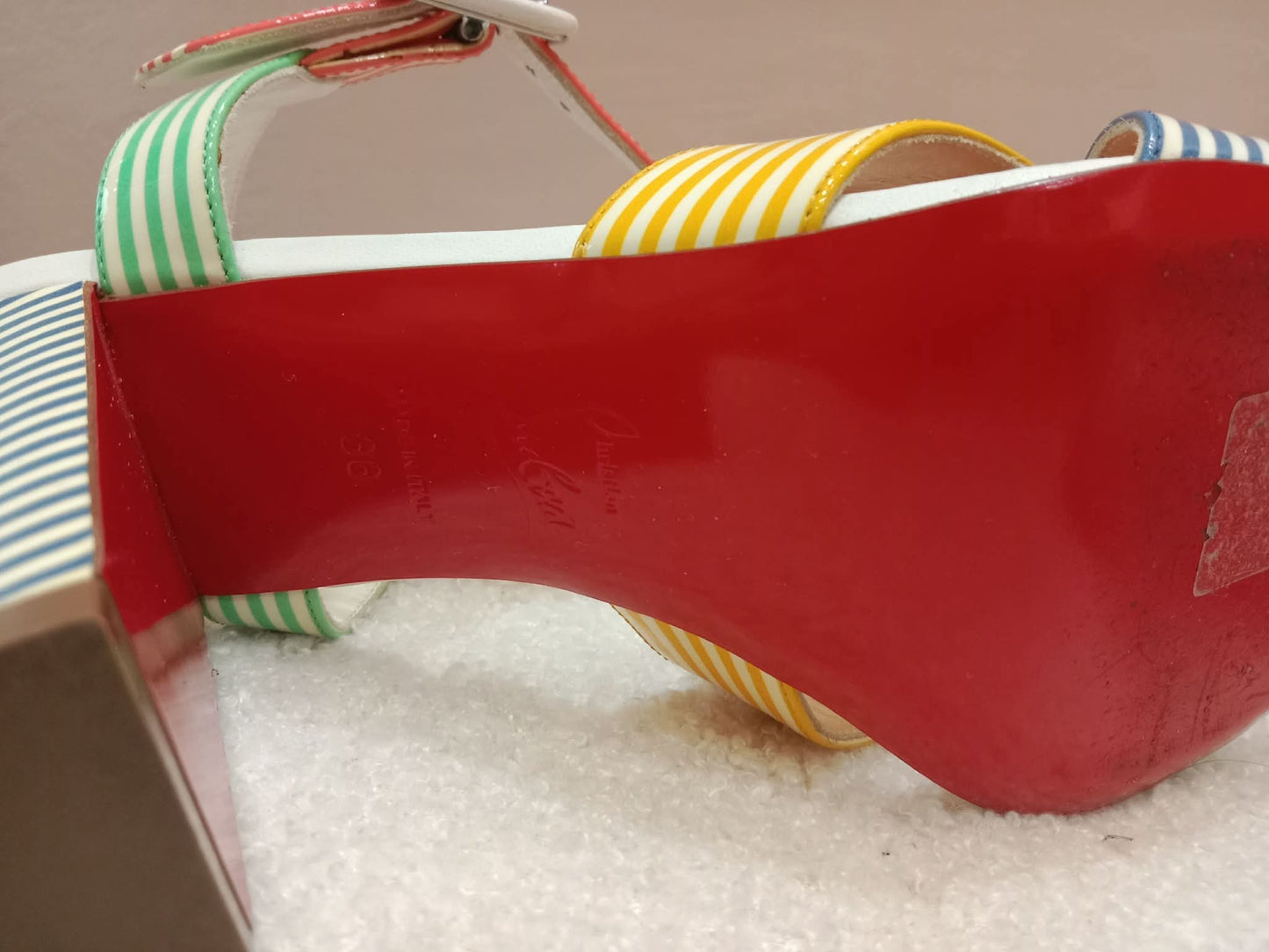 Christian Louboutin "Palavas" Sandals Patent Size 36