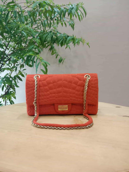 Chanel 2.55 Reissue Double Flap in Coral Jersey Fabric Series 11