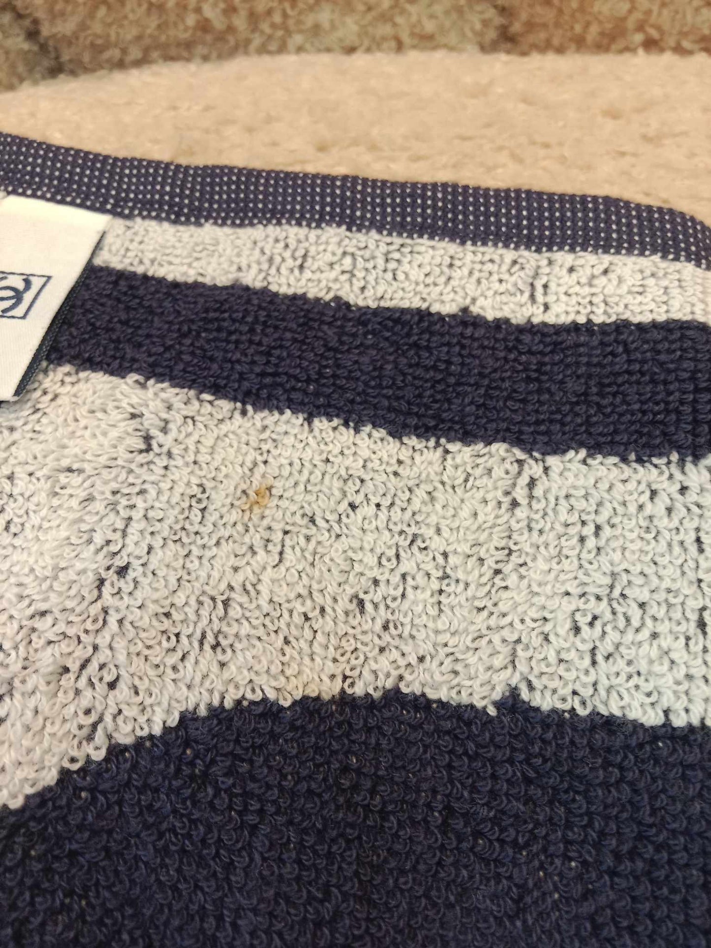 Chanel Cruise Face/Hand Towel Navy Blue/White