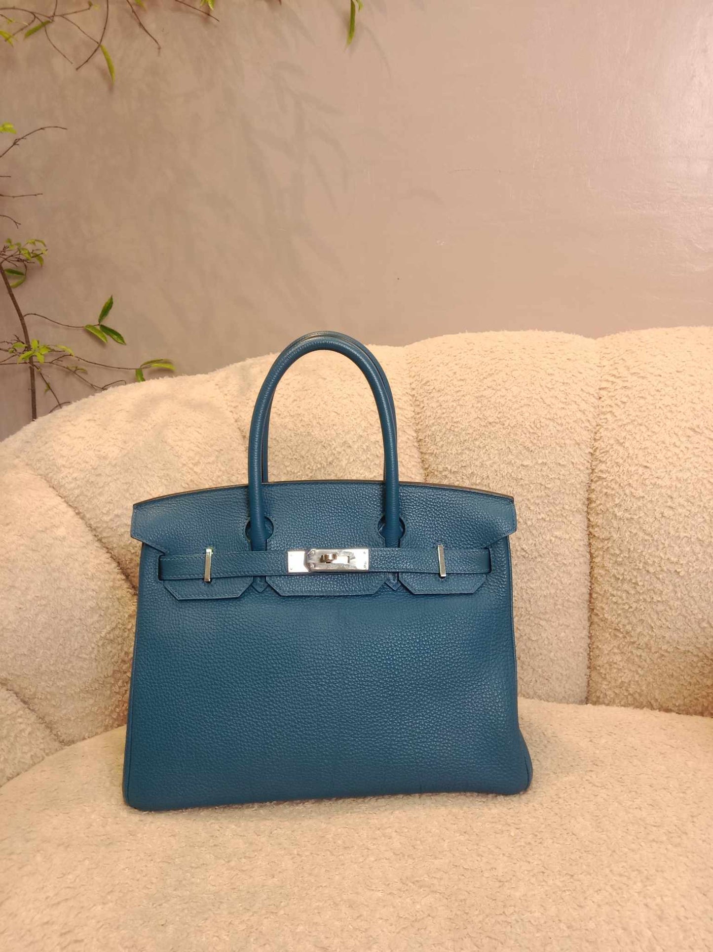 Hermes Birkin 30 Bleu De Galice Togo Stamp C 2018